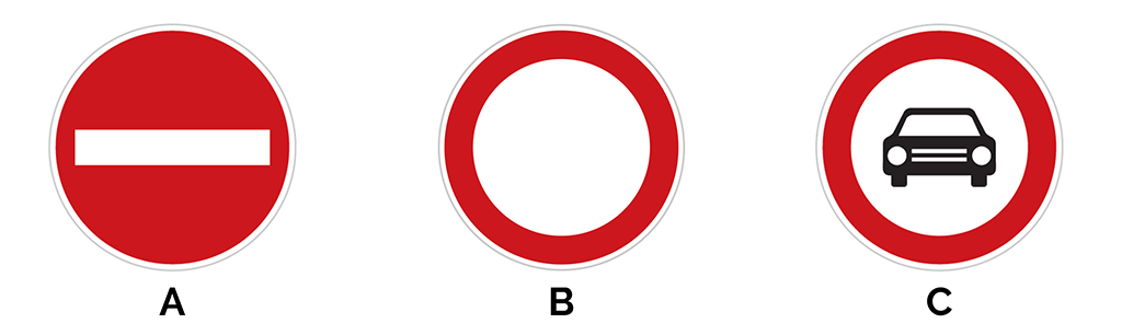 Která dopravní značka zakazuje vjezd všem vozidlům v obou směrech?