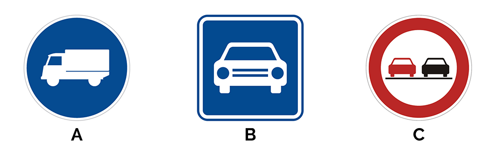 Která dopravní značka označuje silnici pro motorová vozidla?